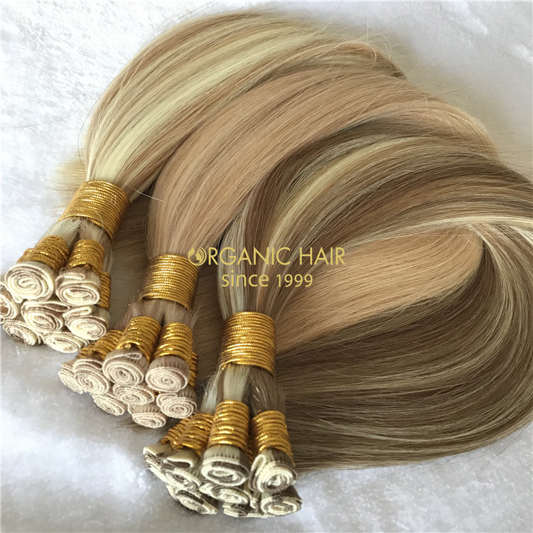 Human full cuticle hair hand tied wefts hot sales X231